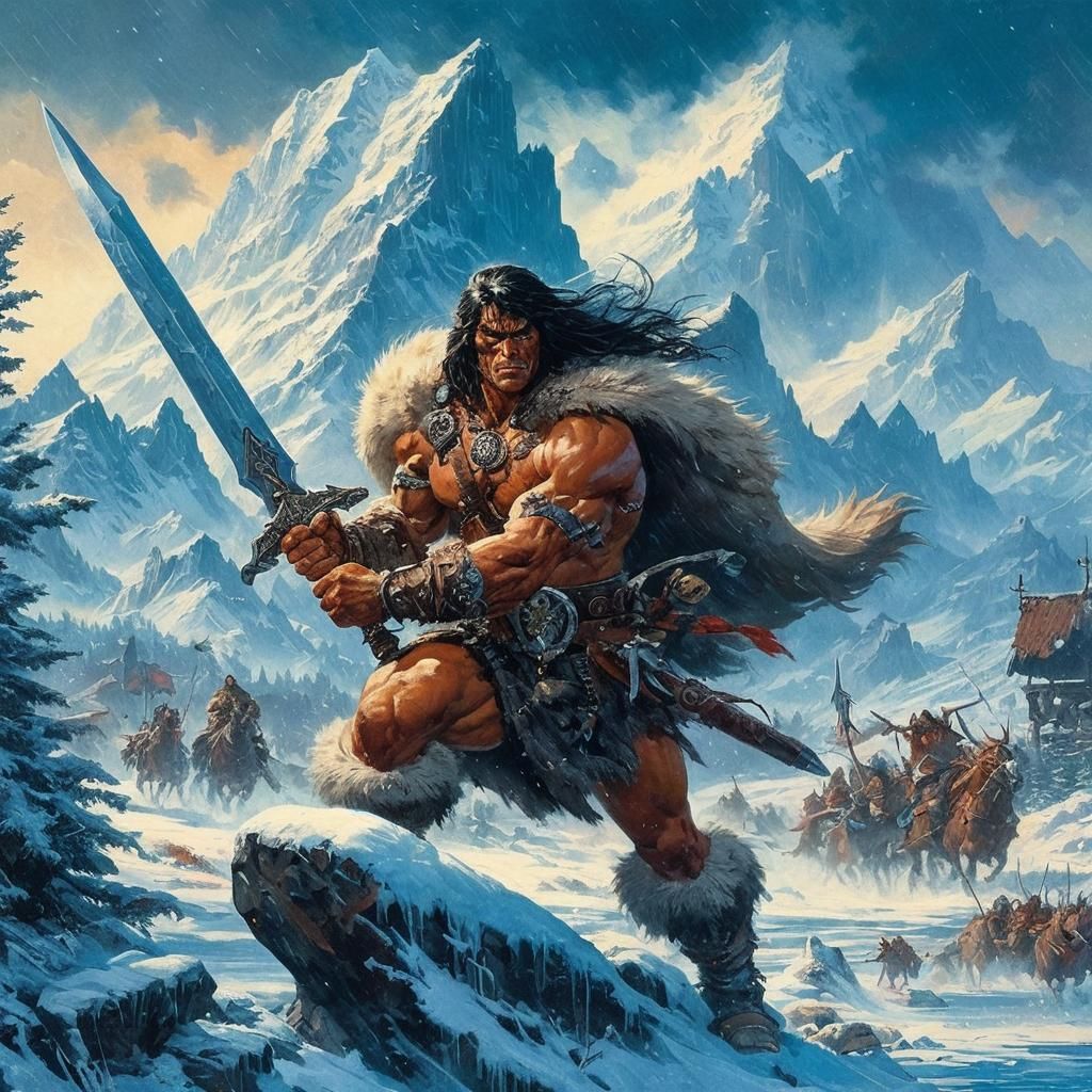 Conan the Barbarian in Cimmeria, Fantasy Artwork