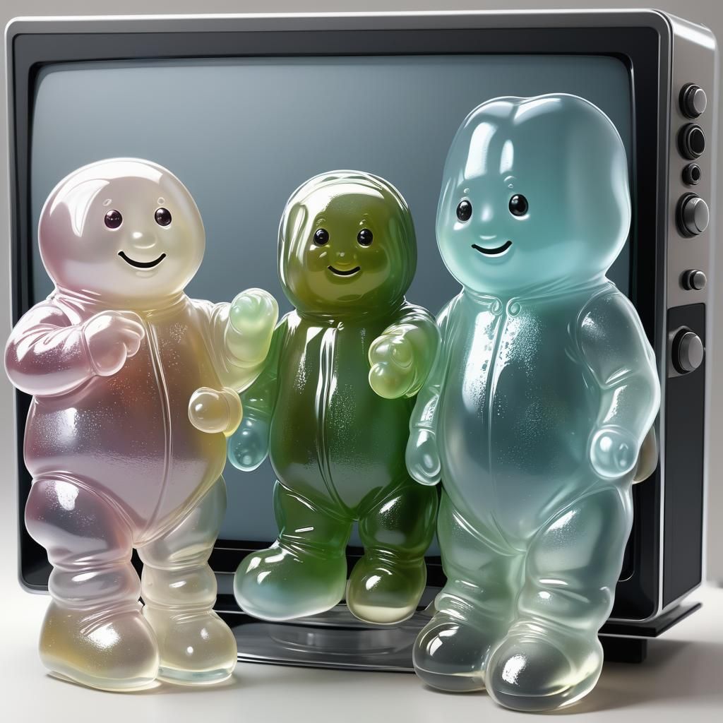 Jelly Baby on TV in Manga Style