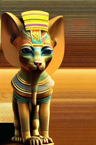 Egyptian Pharaoh as Hyperrealistic Sphynx Cat