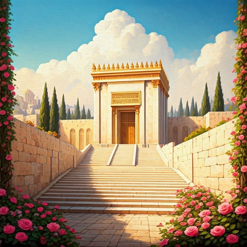 Majestic Jewish Temple in Jerusalem, Inspired by Tradition