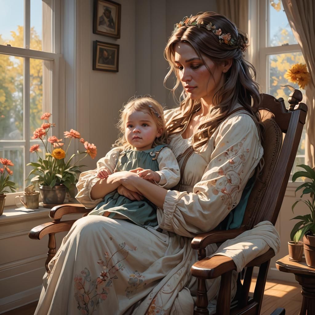 Mother and Child Portrait in Nursery