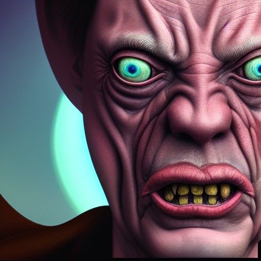 Hyperrealistic Steve Buscemi Portrait in Biopunk Style