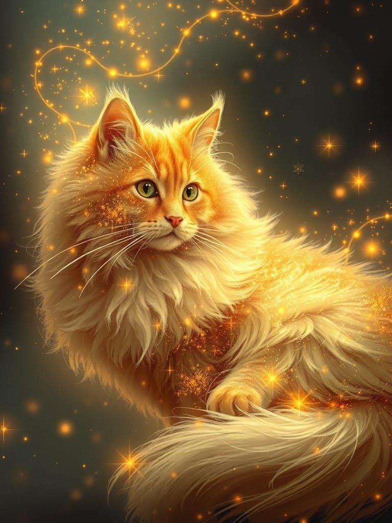 cat created from Golden Stars