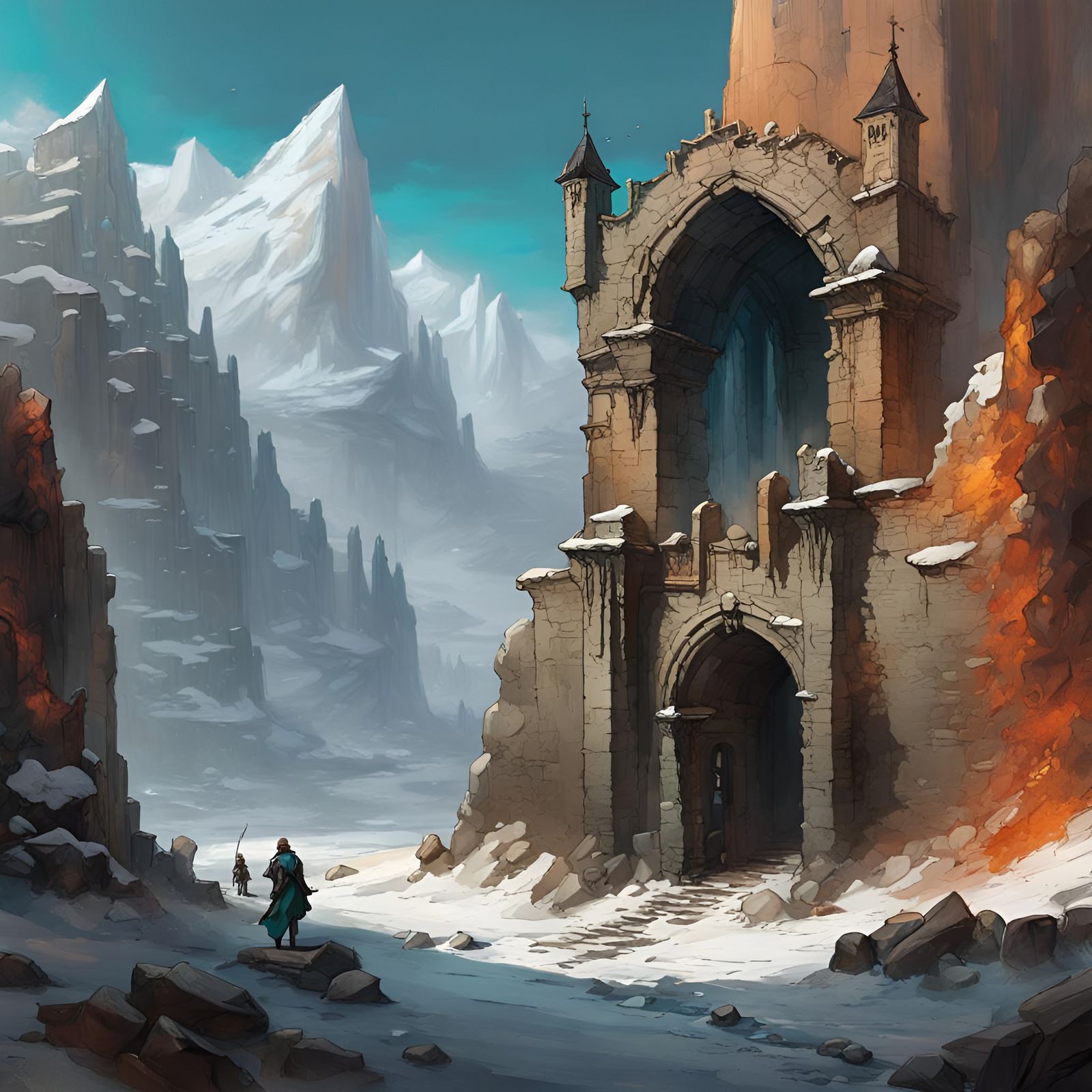 Dungeon Entrance. Winter Castle. Ruins