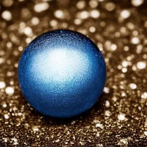 Shiny Blue Sphere on Black Background