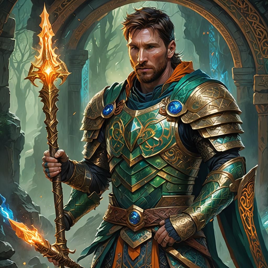 Lionel Messi as Armored Celtic Warrior