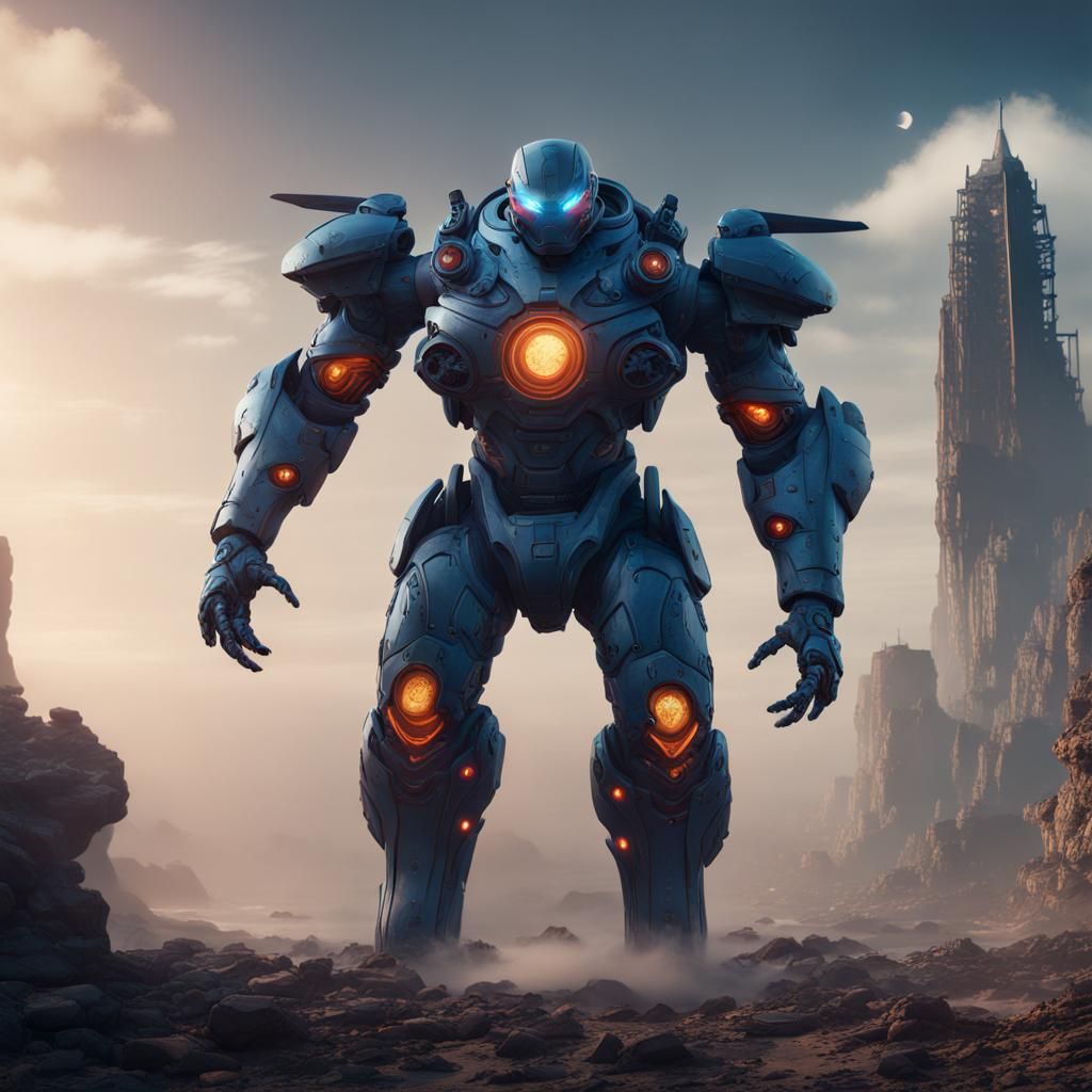 Detailed Matte Painting of Gipsy Danger in 8k