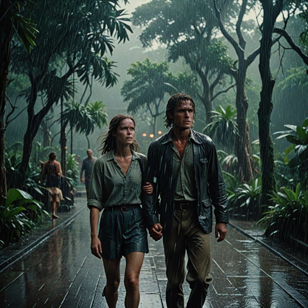 Epic Rainforest Encounter in Cinematic Style