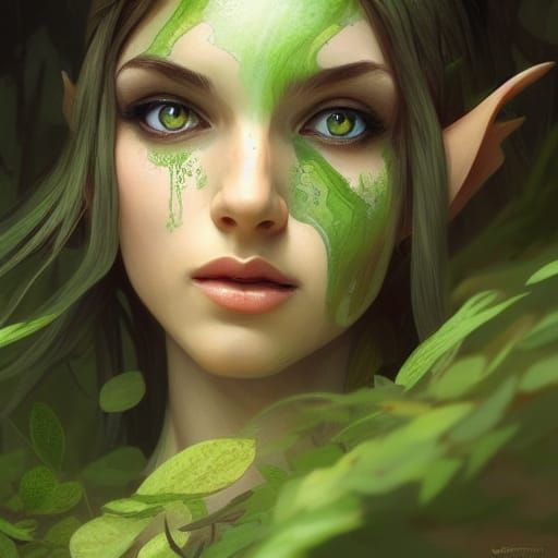 Enchanting Elf Portrait in a Lush Forest