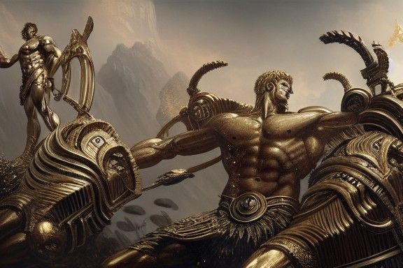 Greek Gods Clash with Titans in Epic Battle