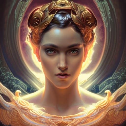 Goddess Lilith: Dark Queen of Eden in Art Nouveau Style