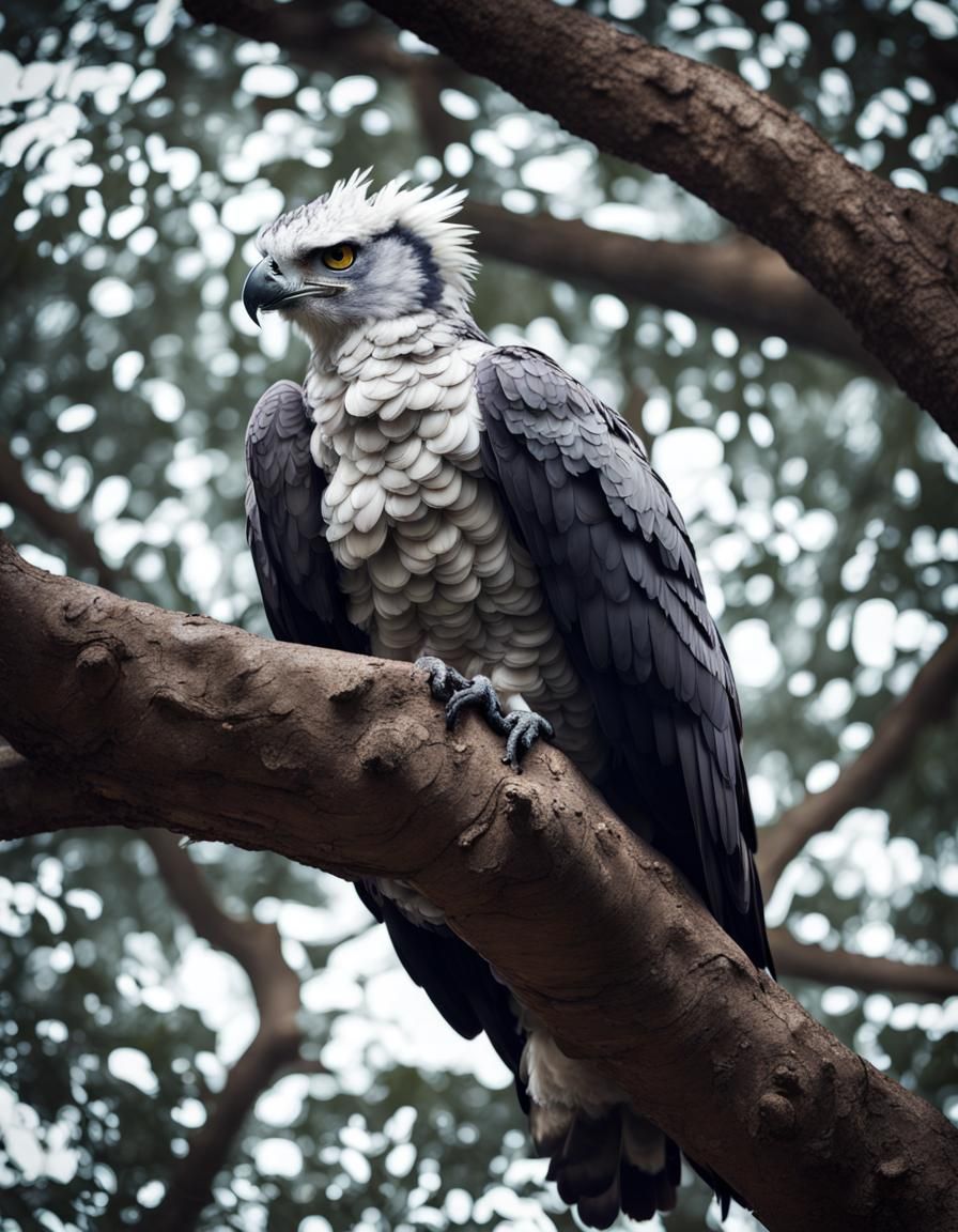 Majestic Harpy Eagle Perched in Tree