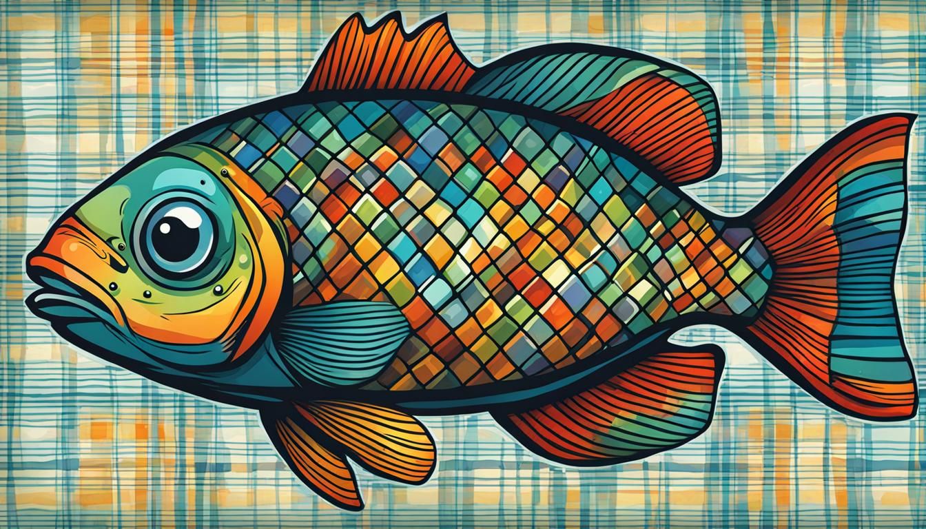 Plaid Fish Swimming in Plaid Ocean