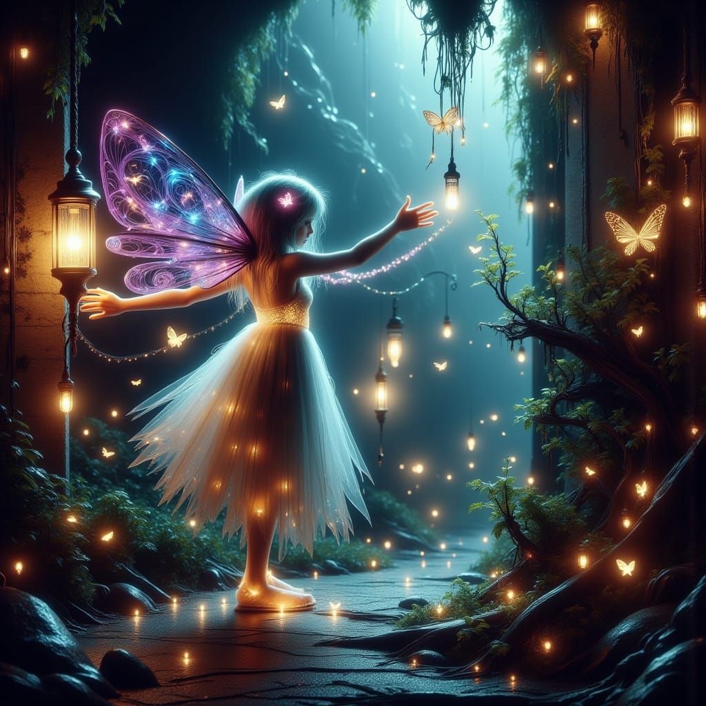 Fairies Inhabit Decayed Industrial City with Bioluminescent ...