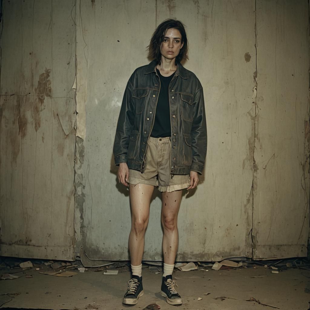 Deformed Woman in Cinematic Film Still