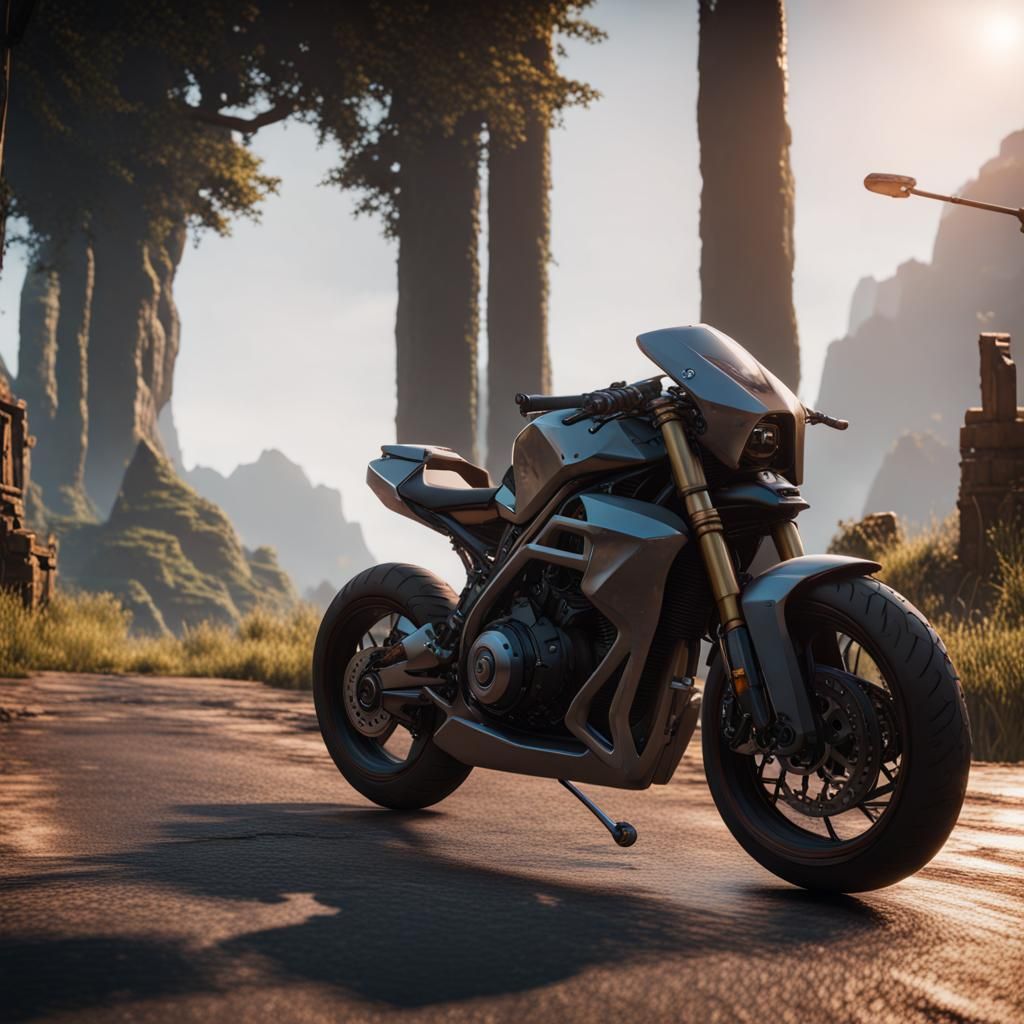 Epic 3D Motorcycle Render with Dynamic Lighting