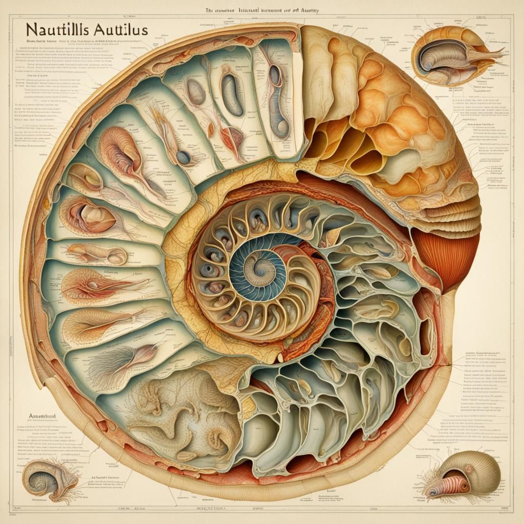 Nautilus Internal Anatomy: Anatomical Chart Diagram
