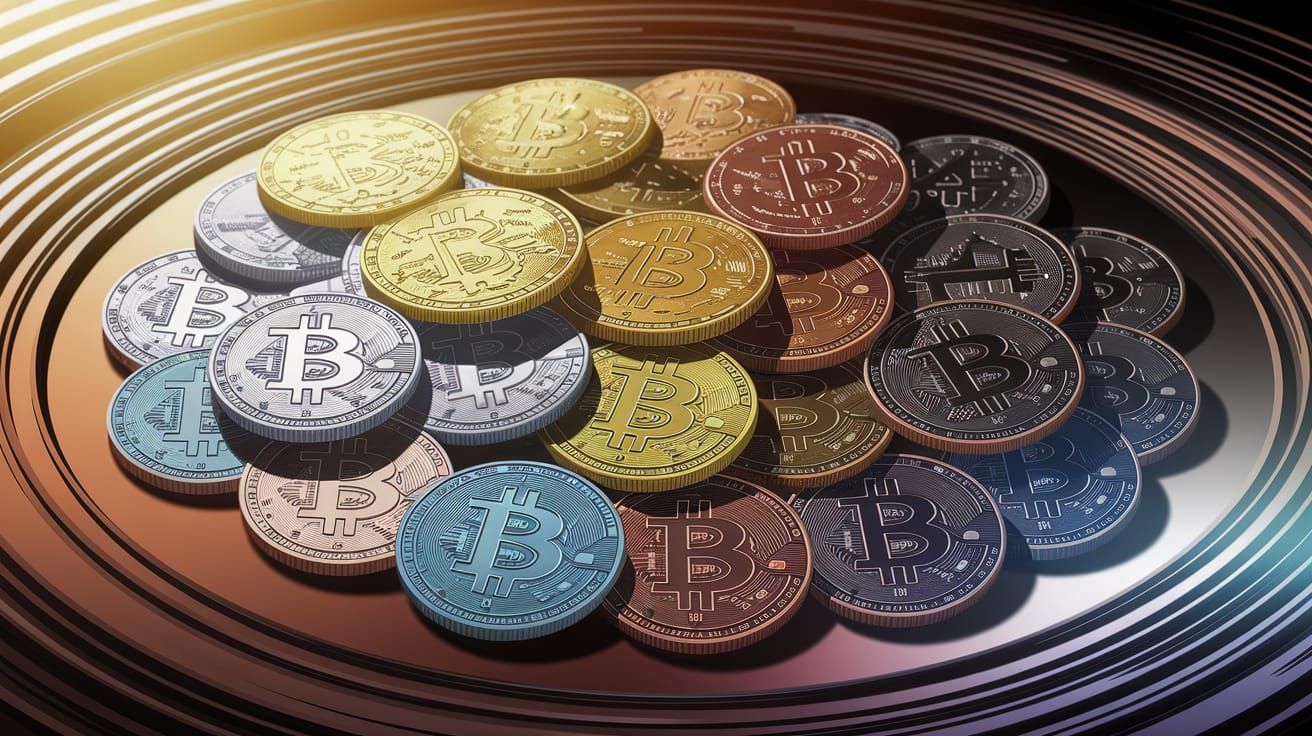 Luxurious Bitcoin Hoard in Metallic Glory