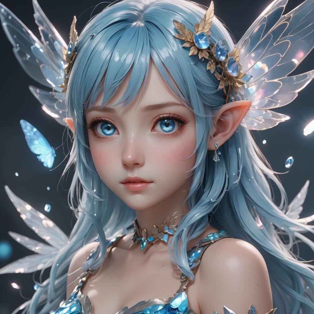 Cute Fairy Girl Portrait in 3D Anime Style