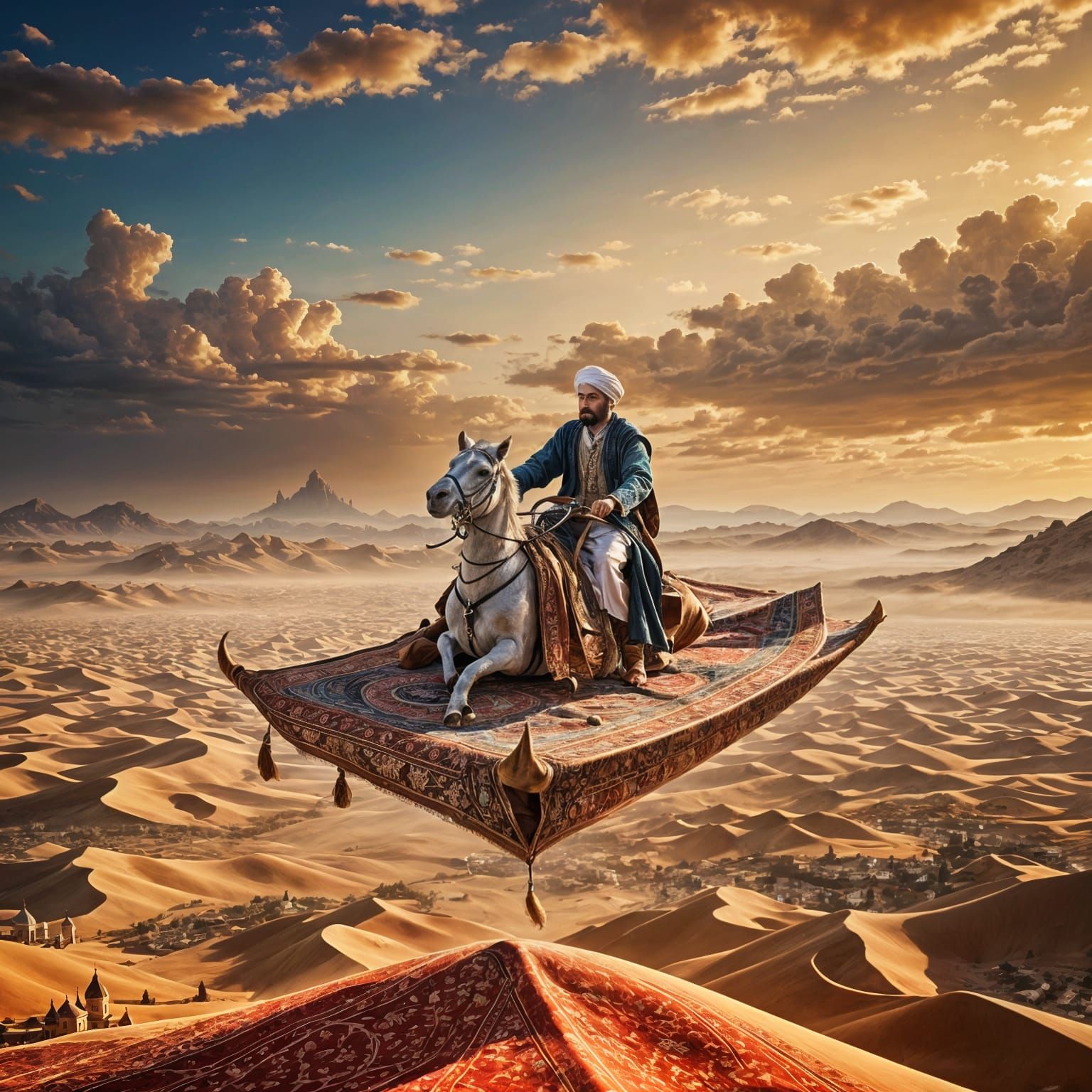 AI Generated Flying Carpet Image