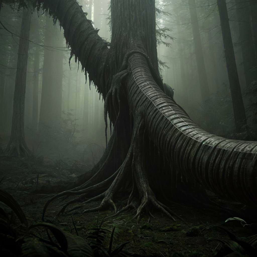 Giant Centipede in Dark Prehistoric Forest