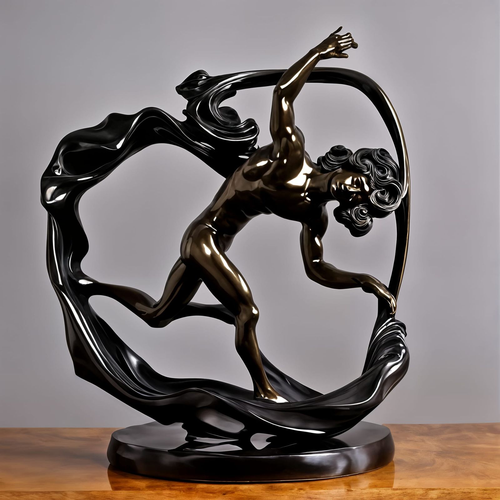 Resin Cast Twirling Sculpture of Dionysus