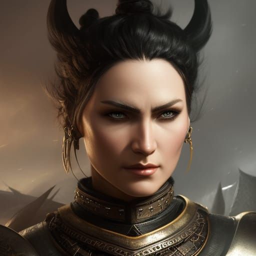 Dark Fantasy Viking Warrior Portrait in Leather Armor