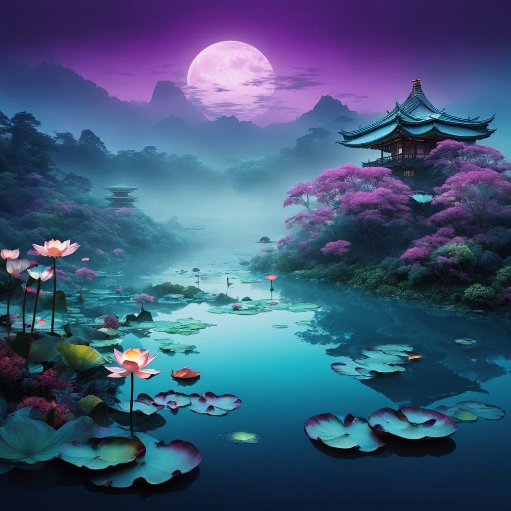 Mystical Japanese Nightscapes in Deep Color