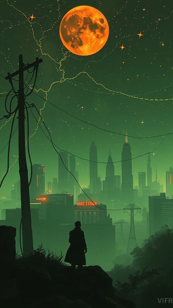 Afrofuturist Cityscape with Unsettling Urban Landscape