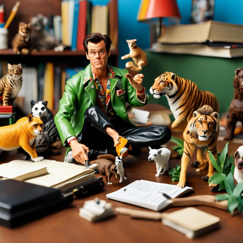 Ace Ventura Action Figure on Study Desk