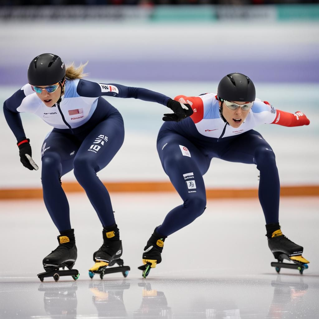 Speed Skating Competition: A Blur of Motion