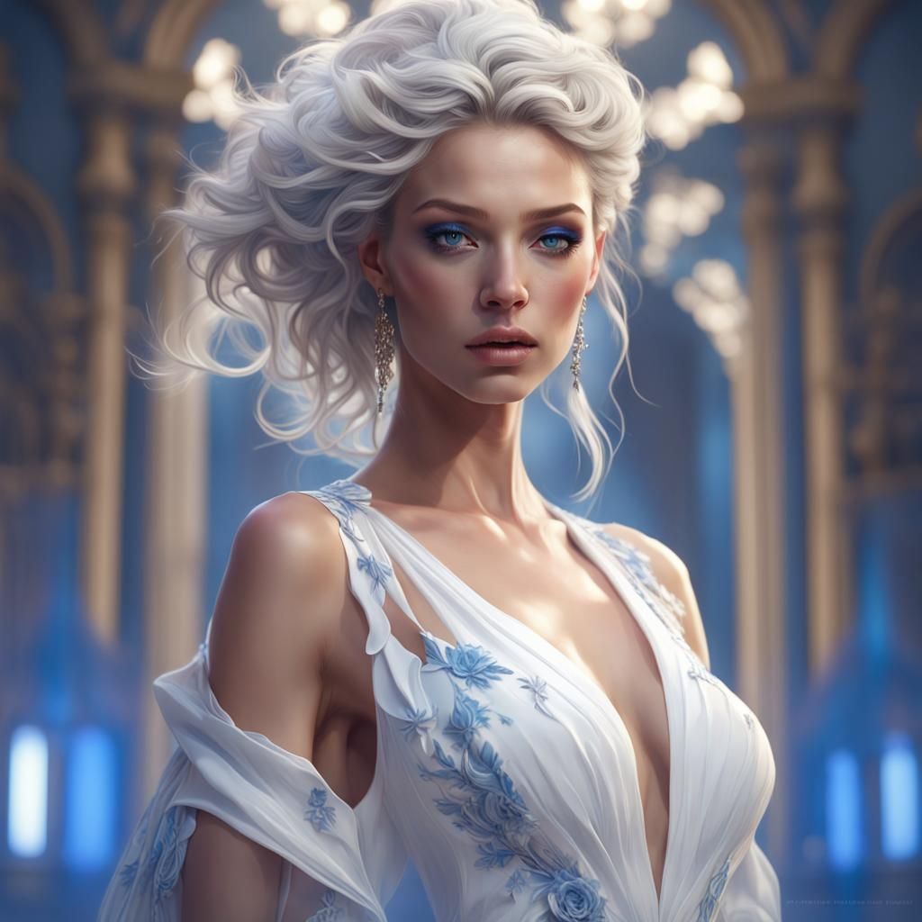 Beautiful Model Portrait in Hyperdetailed Digital Art