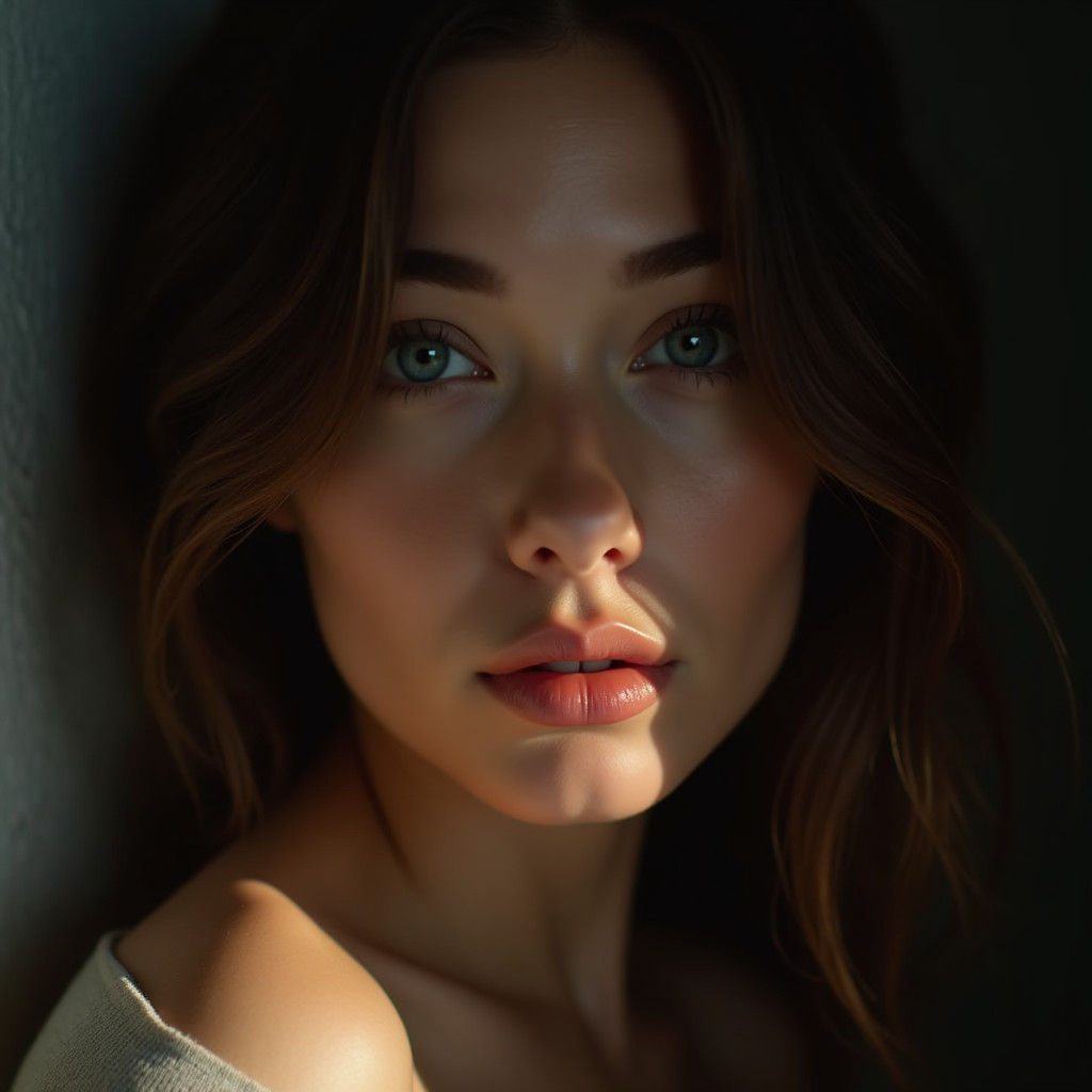 Striking Portrait of a Beautiful Woman in Realistic Style