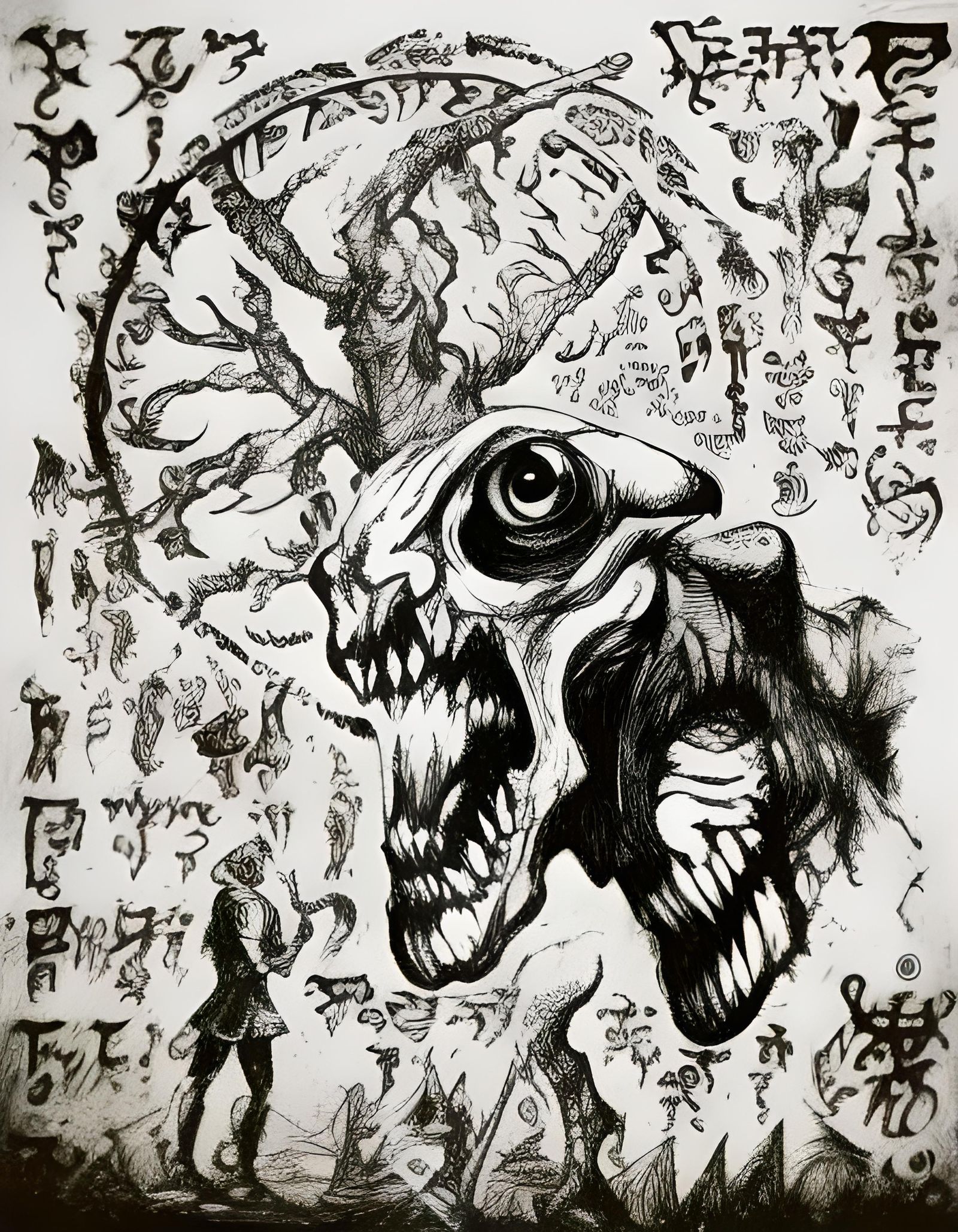 Nightmarish Creature Collage Inspired by Call of Cthulhu