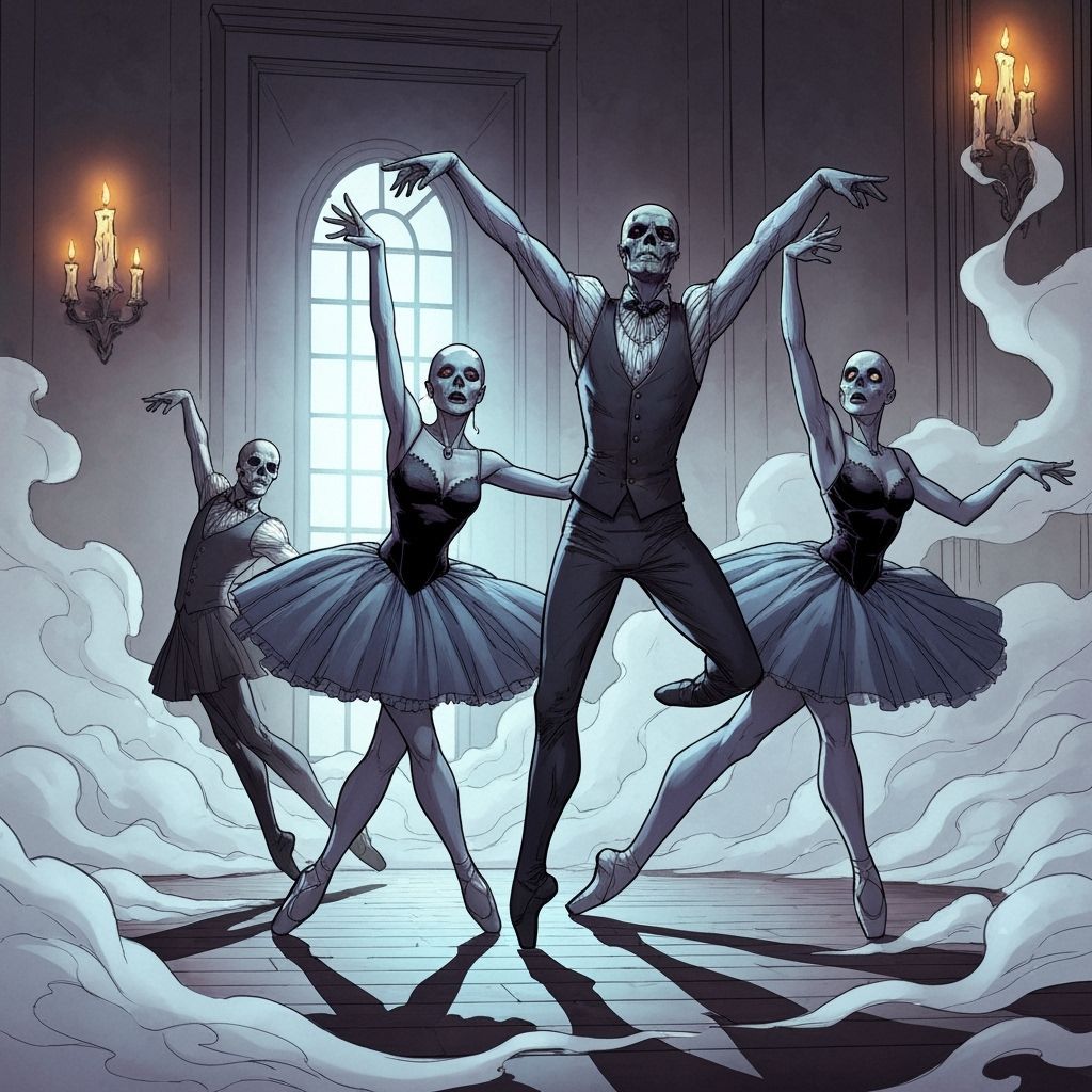 Undead Dancers in Haunted Ballroom Ballet