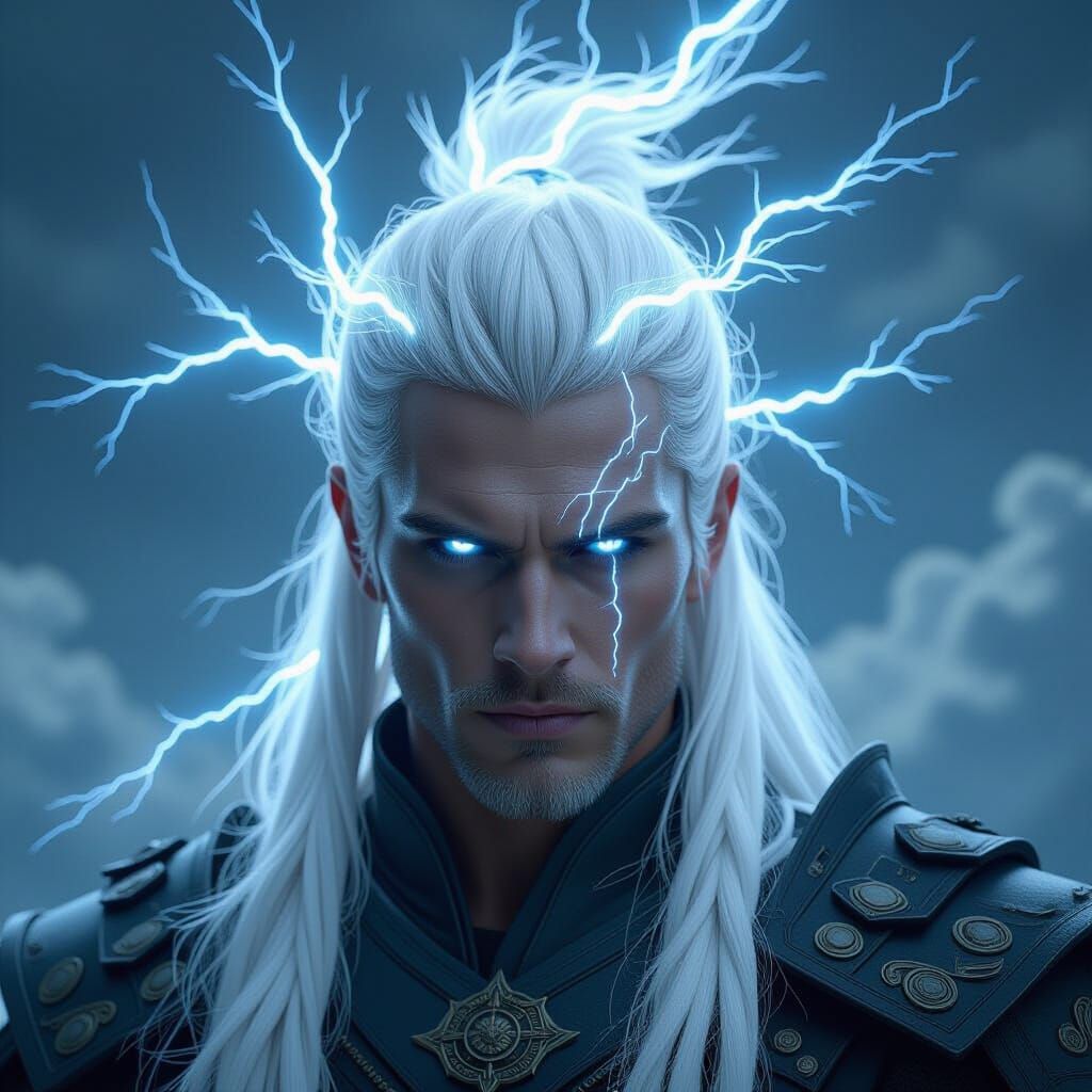 Mythical Warrior Portrait in Biopunk Style