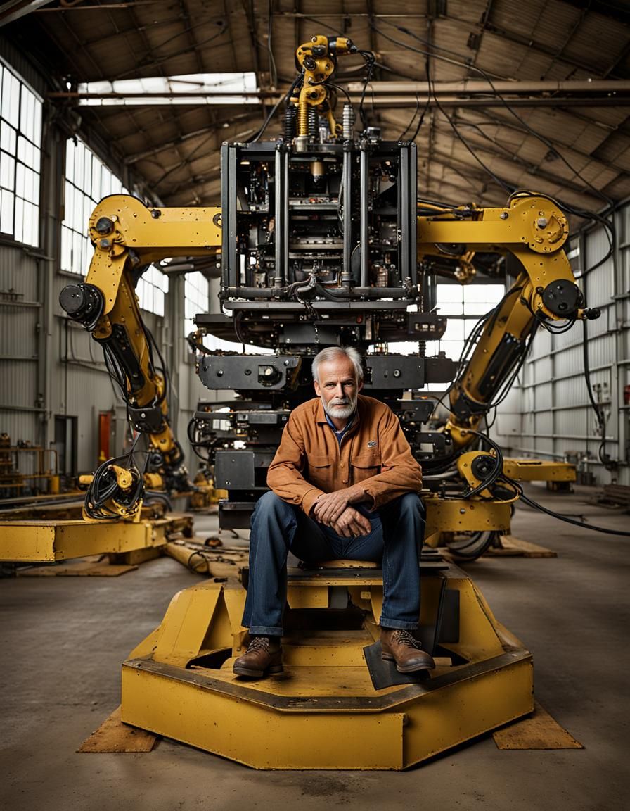 Farmer's Industrial Robot Portrait, Professional Photography