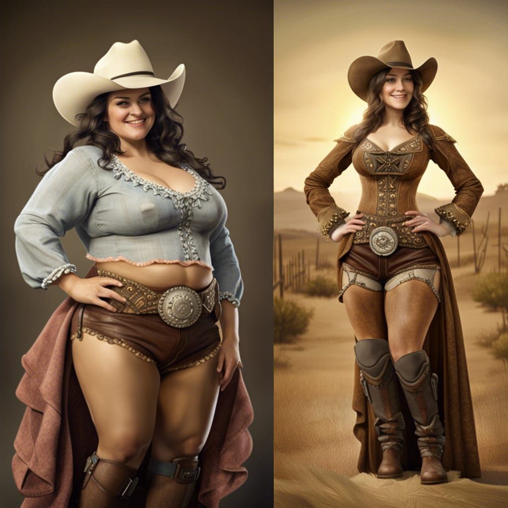 Western Cowgirl Transformation: Detailed Digital Art