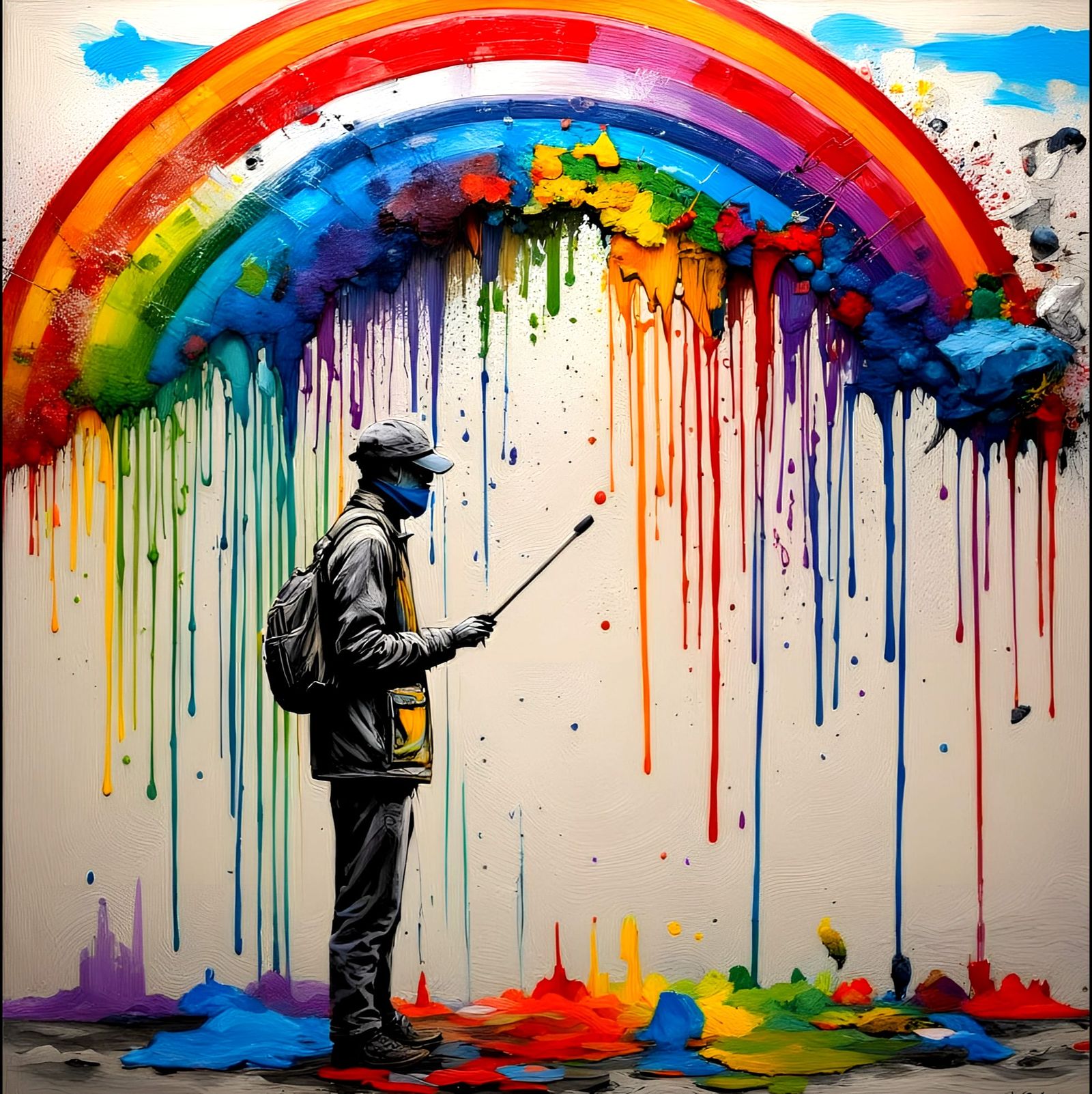 Colorful Graffiti Street Art in Airbrush Style