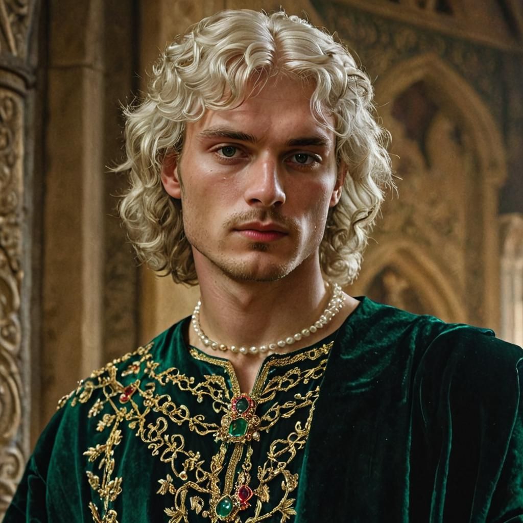 Regal Medieval Portrait in Luxurious Detail