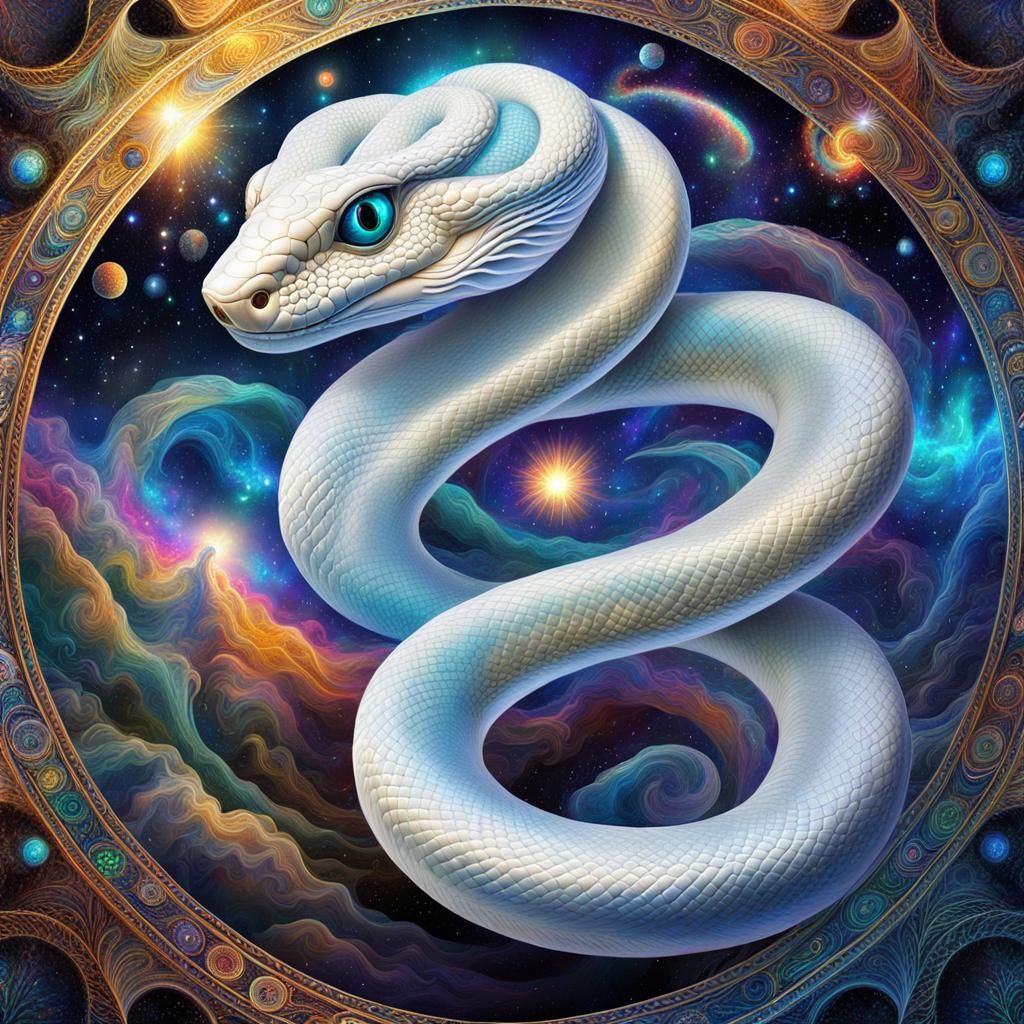 Divine White Snake in Cosmic Astral Realm