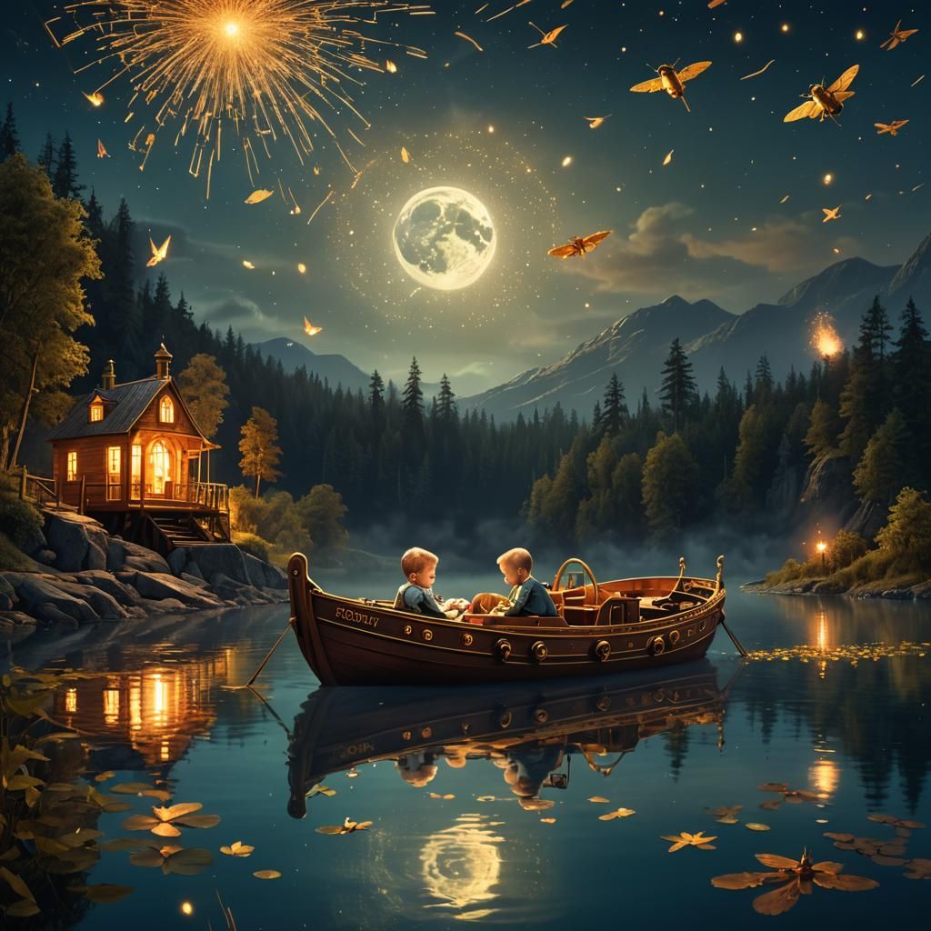 Baby Boy's Dream: Train to the Moon