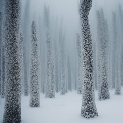 Snowstorm in Birch Forest: Digital Matte Painting