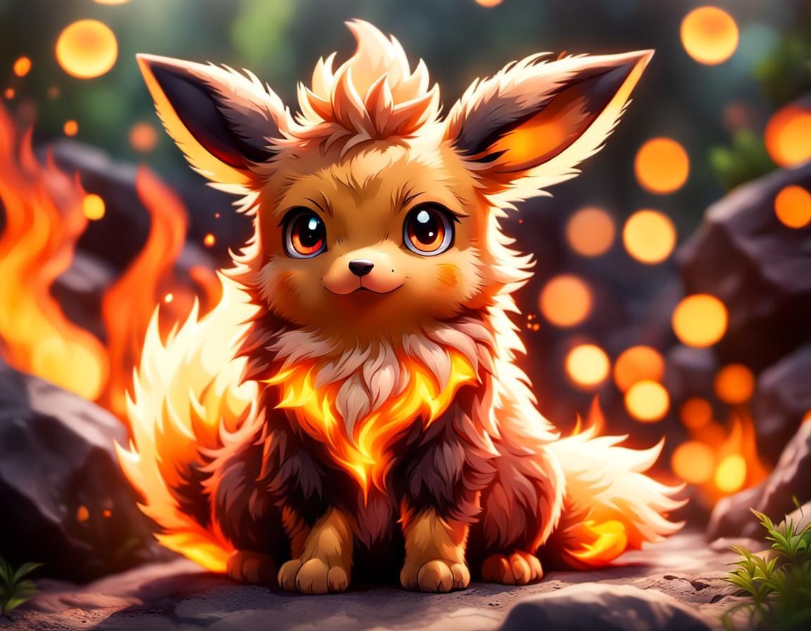 Hyperrealistic Flareon Photograph with Bokeh