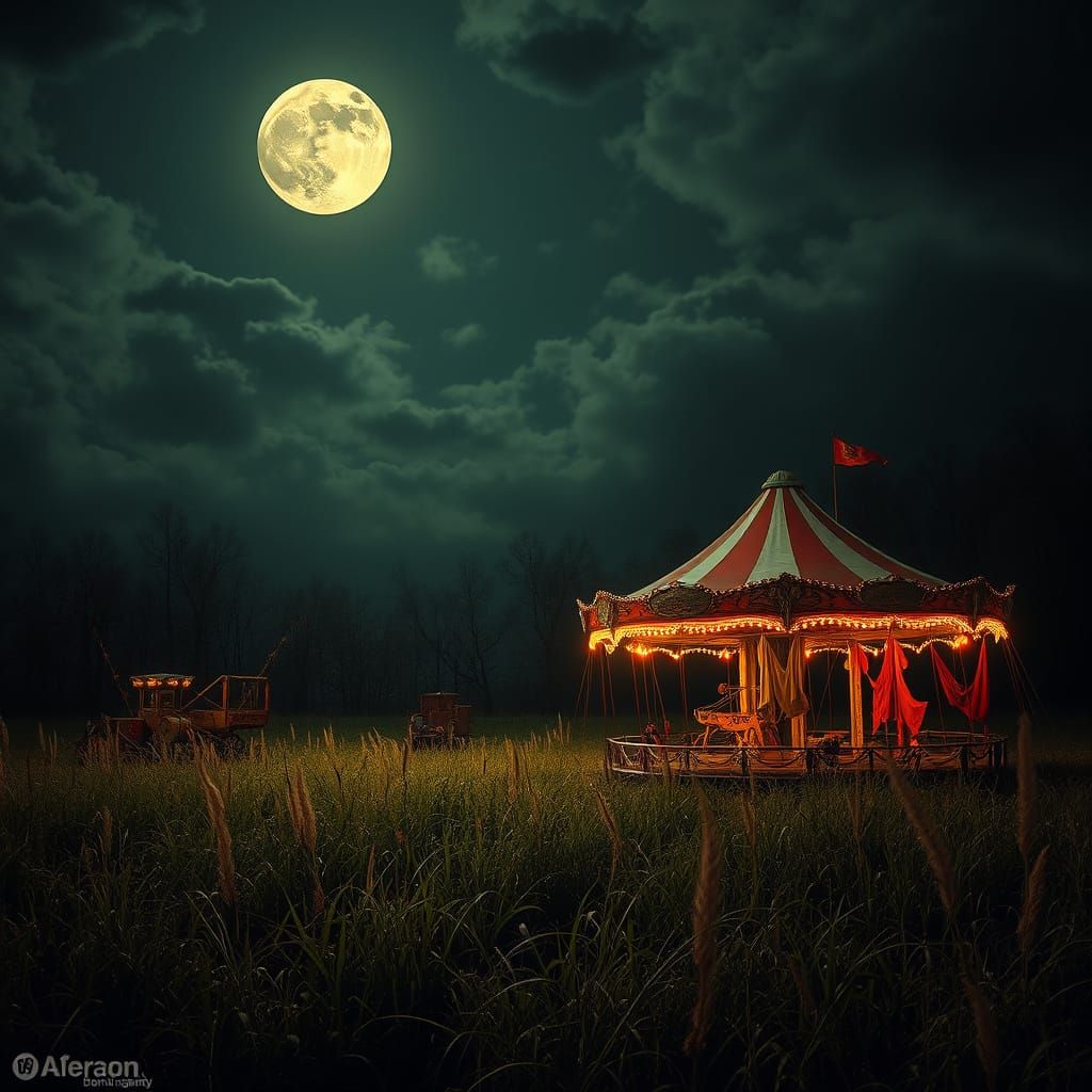 Mysterious Moonlit Carnival of Forgotten Dreams