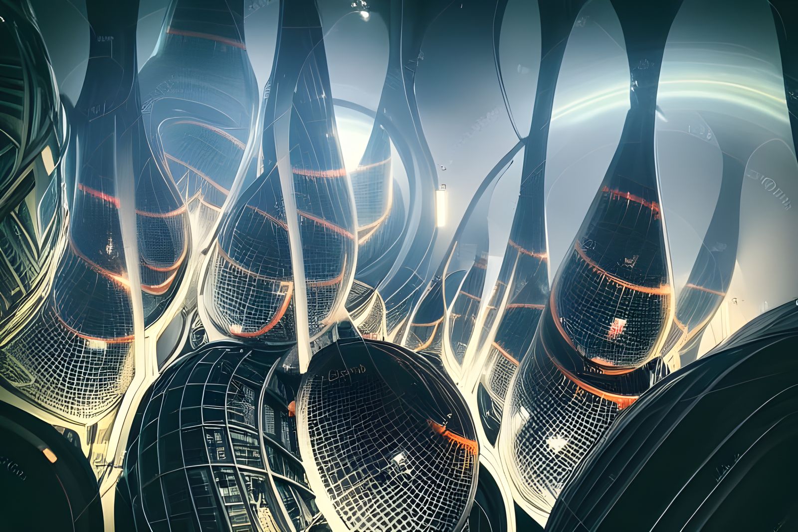 Futuristic Endless Cityscape in Hypermaximalist Style