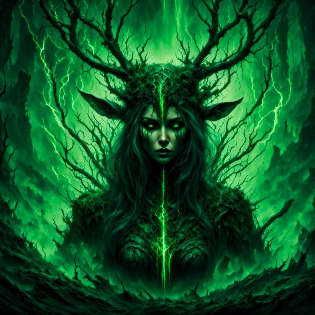 Mystical Druid Sorceress of the Enchanted Forest