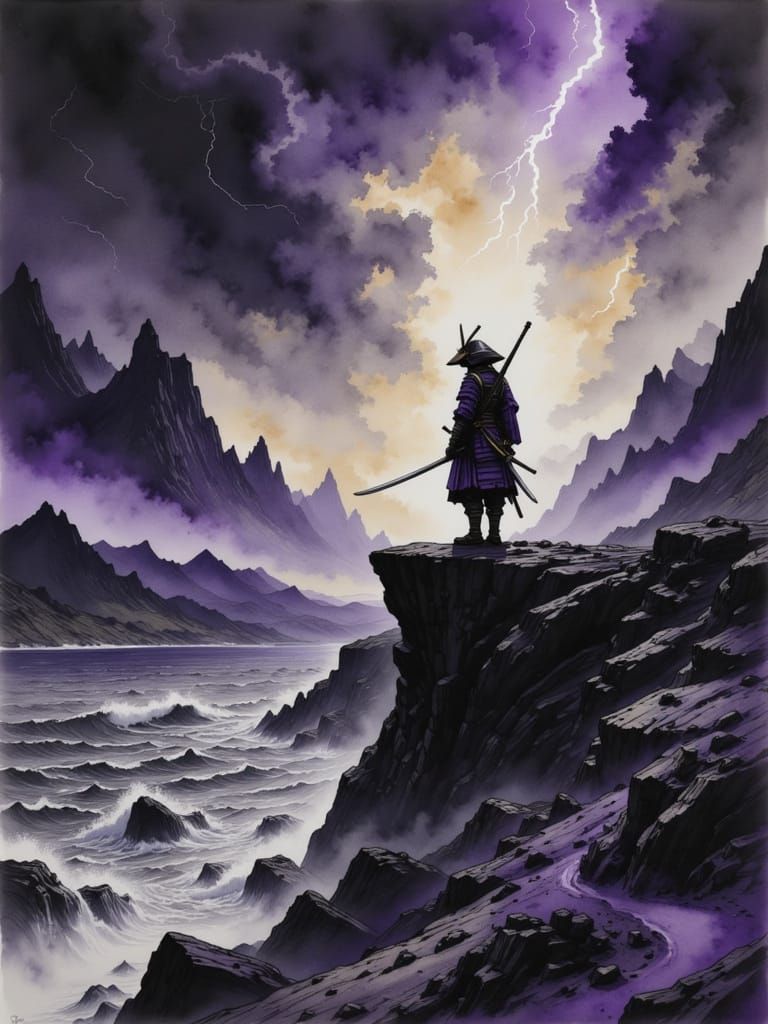 A lone, stoic samurai warrior 4