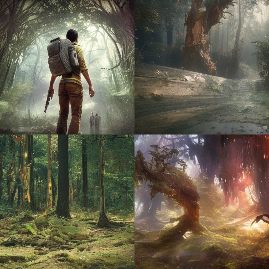 Lost Figure Concept Art in Art Nouveau Style