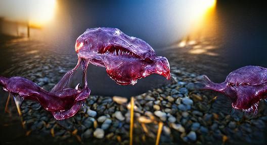 Grape Jelly Goblin Shark Jellyfish in 3D